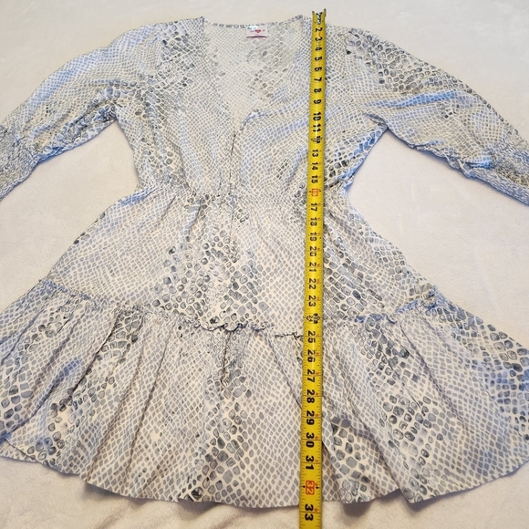 Buddy Love Womens Chic Snake Print Tierd Dress Blue/gray. Fit & Flare Sz M NWOT - Picture 7 of 9